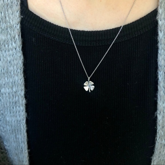 Sterling Silver Four Leaf Clover Necklace 🍀 - Picture 5 of 5